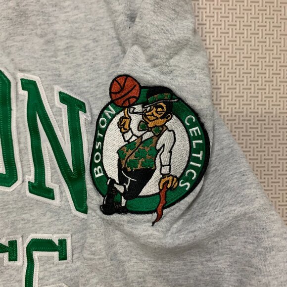 Mitchell & Ness Boston Celtics Crewneck Sweatshirt 3XL NBA Gray Green Stitched - Picture 5 of 9
